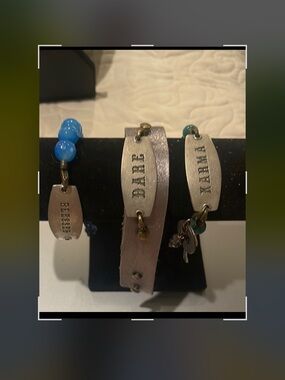 Inspirational Bracelets Set - Silver, Blue, and Black